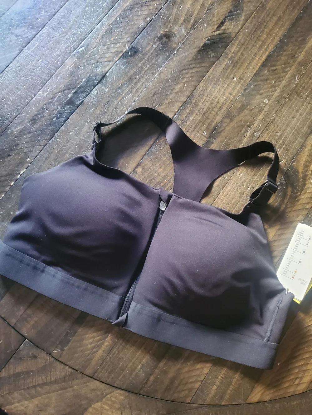 all in motion Black Front-Zip Adjustable Sports Bra